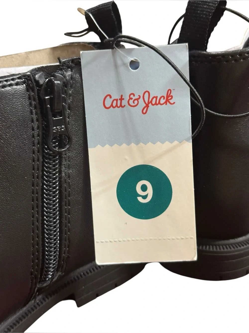 Cat & Jack Brandy Chelsea Ankle Boots Sz 9 Black NWT